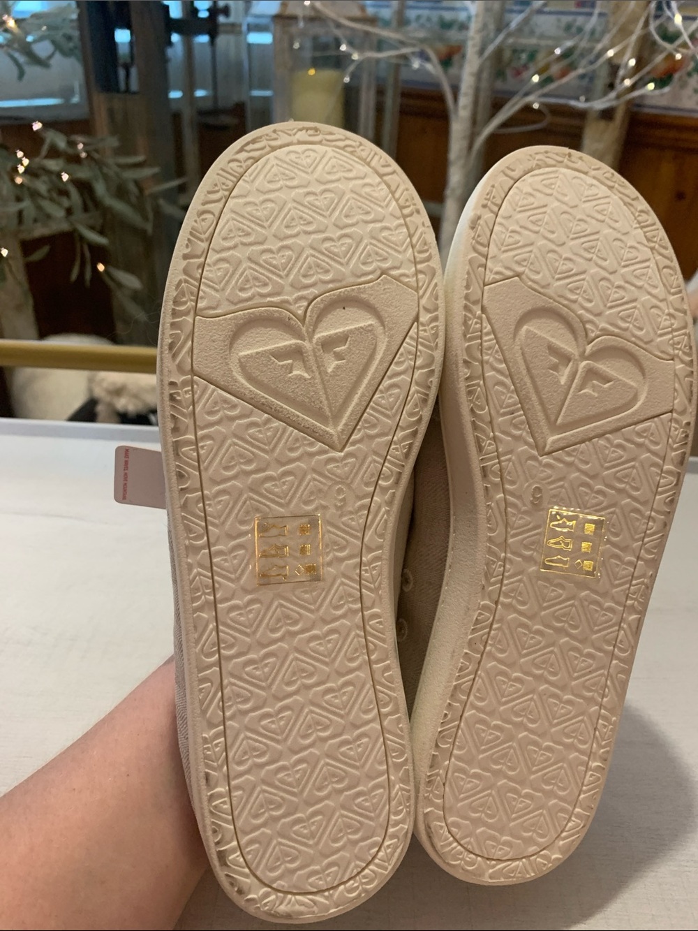 Roxy Neutral Canvas Slip-On Sneakers in Light Beige - Picture 6 of 8